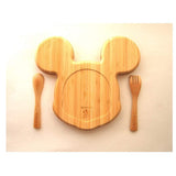 FUNFAM fan fan bamboo tableware Mickey mouse face plate set MICF-2019-01