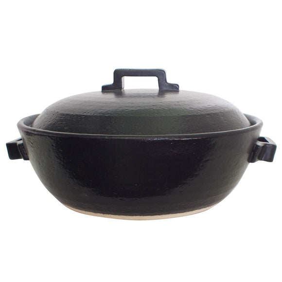 Maruyoshi Ceramic Processing IH Pot, Style Black, No. 8, Black, 0.7 fl oz (2.2 L), IH Compatible, Stylish No. 8 M0183