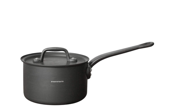 ETOETOTEATO ET012 Single Handle Pot, Black x Black, 0.4 gal (1.6 L)