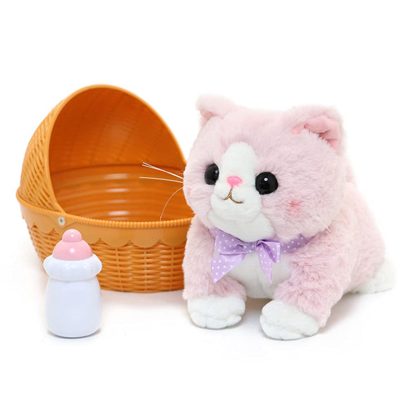 Mother Garden 506-58222 Cat Munchikan Basket, Movable Plush Toy, Electronic Pets, Kids, Birthday
