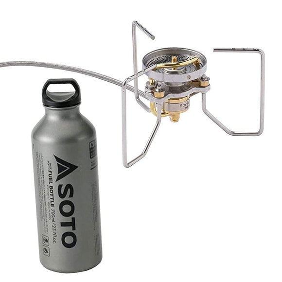 SOTO SOD-372 & SOD-700-07 Storm Breaker & Wide Mouth Fuel Bottle, 23.7 fl oz (700 ml) Set
