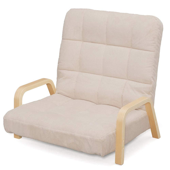 Iris Ohyama WAC-LW Wood Armchair, LW Size, Floor Chair, Reclining, Wide, Loose, Connectable, Sofa, Backrest, 7 Levels of Reclining, Foldable, Width 28.3 x Depth 24.8 - 32.3 inches (72 x 63 - 82 x 68 cm),