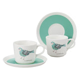 Narumi 96697-23167P Anna Emilia Cup and Saucer Set, For Tea Coffee, Pair Set, 8.7 fl oz (220 cc), Microwave Heating, Dishwasher Safe