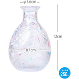 Toyo Sasaki Glass WA169 Sake Cup, Tokuri, Made in Japan, Pink, Blue, Approx. 8.5 fl oz (250 ml)