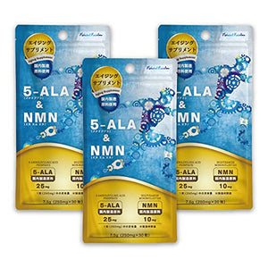 5ALA made in Japan is 0.8 oz (25 mg) per tablet "5-ALA & NMN 30 capsules", Set of 3, Maximum cost performance: 5ALA used for research, 5-ALA and NMN" in 1 capsule