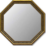 yu-pawa- Antique Mirror Antique Large Eight Angle Mirror Gold Am – 10022