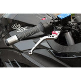 SSK Long Adjust Lever Clutch & Brake Set Lever Body: Titanium Adjust: Red Ninja H2/H2R KA0406708-RD
