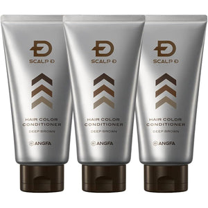 Gray Hair Dye Men's Scalp D Hair Color Conditioner Deep Brown 3-Piece Set for Men ANGFA