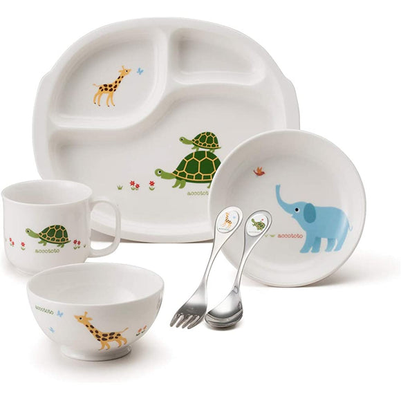 nikko- Kids Dinnerware akkototo My First Rice Set (Lunch Plate, Rice Ball, Deep Plate, Mug) 8200 – ks04 °C