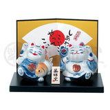 Yakushigama 7146 Colorful Mame Lucky Maneki Cat Display Set, Increased Luck, Feng Shui Figurine, Interior, Cat, Cat