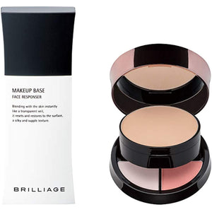 Brilliage Makeup Base + Powdery Foundation Authentic Woman (Silky Beige 40) Set [Makeup Base] SPF25/PA++ [Foundation] SPF25/PA++ [Brand produced by Chiaki Shimada]