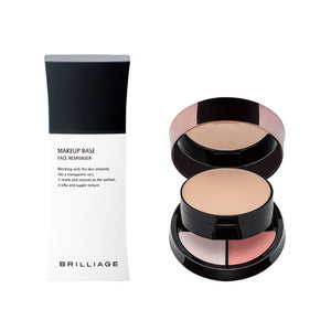 Brilliage Makeup Base + Powdery Foundation Authentic Woman (Modern Beige 60) Set [Makeup Base] SPF25/PA++ [Foundation] SPF25/PA++ [Brand produced by Chiaki Shimada]