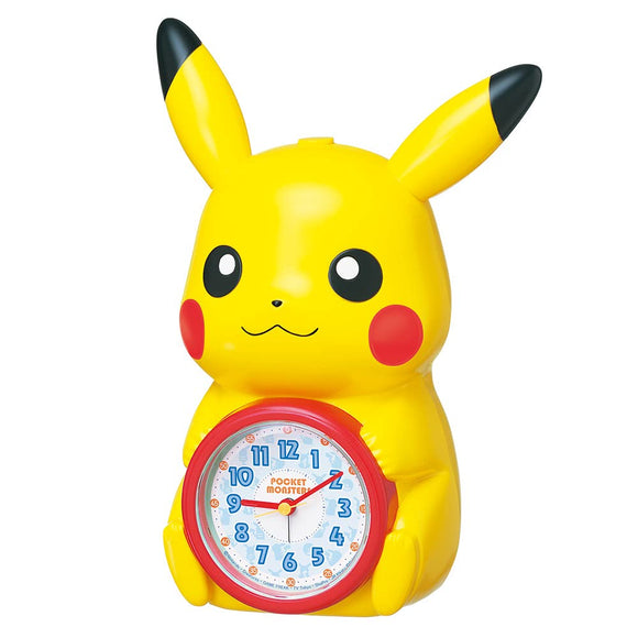 Seiko Clock JF384A Alarm Clock, Table Clock, Character, Pokemon Pikachu, Talking Alarm, 9.1 x 6.2 x 4.8 inches (232 x 159 x 121 mm)