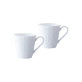 Noritake P94855/1655 Mugs, Pair Set, 10.1 fl oz (300 cc), Shale Blanc Microwave Safe, Dishwasher Safe, 2 Pieces, Fine Porcelain (Premium White)