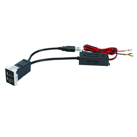 TSUCHIYA YAC VP-136 REVERSIBLE USB PORT AUDIO QC3.0 for TOYOTA VEHICLES