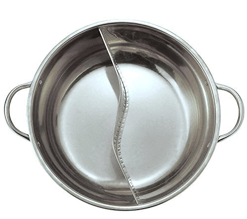 M-World IH compatible two-handed pan with partition Two-meal pan Stainless steel Diameter 28 cm No. 9 (for 4 to 6 people)