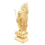 Wooden sculpture BUDDHA of Fudo Myo King SQUARE BASE Flame Light 5.0 DIMENSION Hinoki