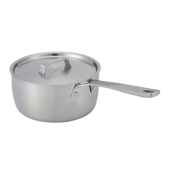MUJI Stainless steel aluminum full -scale steel, one -handed pot, with a lid, 18cm about 2.0Lwidth 38 x height 12.5cm 15257812