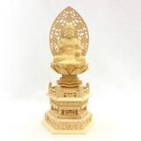 Wood sculpture buddha Yakushi Nyoraiza statue 2.5 Equal Grass Hikari HEX BASE Hinoki