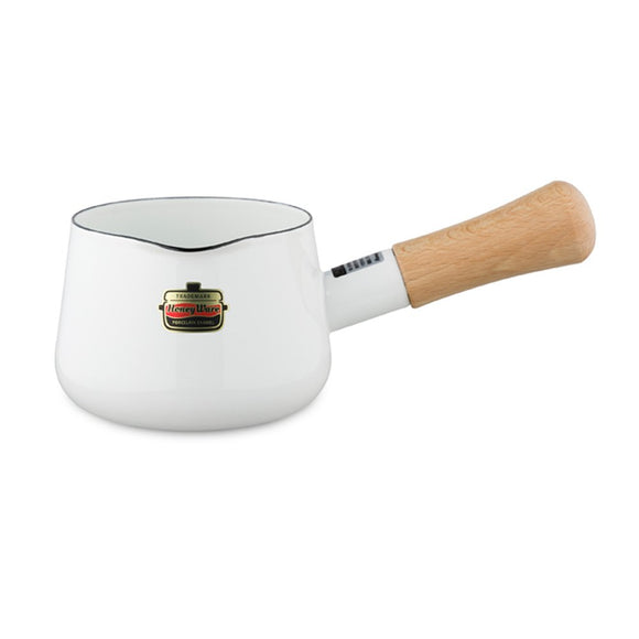 Fuji Horo SD-12MW Single Handle Pot, Milk Pan, Solid, 4.7 inches (12 cm), White