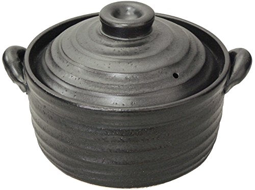 Banko ware for IH, direct fire compatible rice pot 2 go black 9006-6022