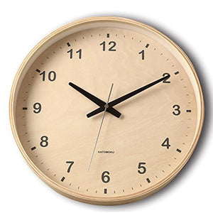 KATOMOKU plywood clock Natural Sweep (Continuous Second Hand) km-34L 12.0 inches (304 mm) (Quartz Watch)