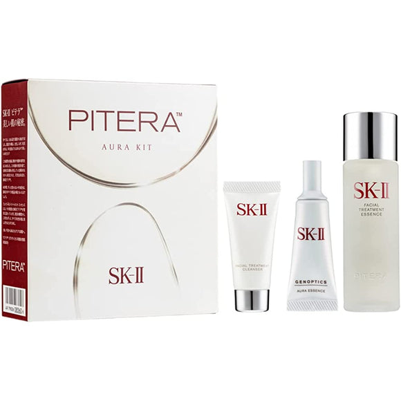 SK-II Pitera Aura Kit (Treatment Essence 75mL + Genoptics Aura Essence 10mL + Cleanser 20g)