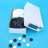 Go Board Set, Shinkaya 2 Square Jointed Feet Bamboo Set Sho (19 Road Go Board with Feet, Glass Go Stone, New Bamboo (Approx. 0.4 inches (9 mm) thick)