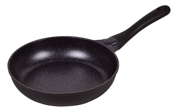 Pearl Metal Light Frying Pan 9.4 inches (24 cm), For Gas Fires, Light Weight, Marble Diamond Coat, Black