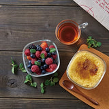 HARIO KST-25-TW BUONO Kitchen Heat-Resistant Glass Storage Container, Square, 8.5 fl oz (250 ml), Set of 6, Clear