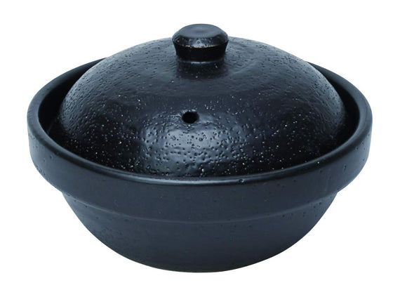 SAJI TOUKI Pottery Pot, Black, 16.9 FL OZ (500 ml) MANKO YAKI Overlapping Stacking Pot 33-904