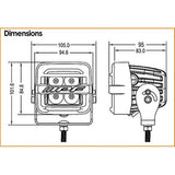 IPF FOG Lamp S-632, LED, 2 Inch, Square, Driving