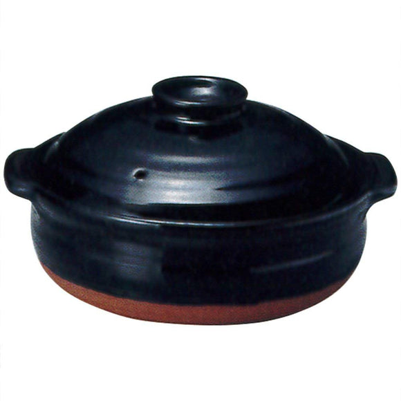 Ctoc JAPAN SELECT clay pot BLACK 8 Indication clay pot 25 cm, 2.2L, Indication Ready Open Fire Oven Safe 46 - 109732 - 980445 Thousand Old Burn