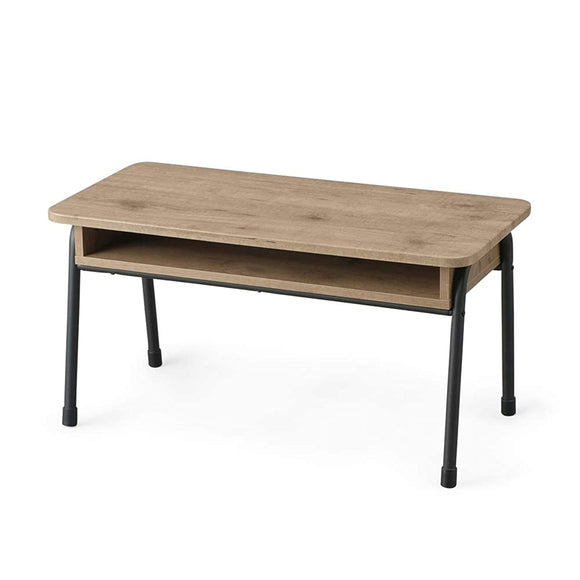 Iris Ohyama table Desk center table With storage You can use the room widely Alone Living alone Fashionable Iron Wood Ash Brown Width approx. 80 x Depth approx. 38 x Height approx. 41 cm HIROBIRO series