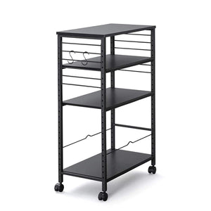 Iris Ohyama DSW-600 Desk Side Wagon, 25 Shelves, Includes 2 S-Shaped Hooks, Water Resistant, Width 12.6 x Depth 23.4 x Height 35.4 inches (32 x 59.4 x 90 cm), Black