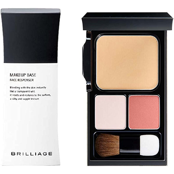 Brilliage Makeup Base + Confident Touch Soft Focus Skin 20 (Light Beige) Set [Makeup Base] SPF25/PA++ [Foundation] SPF25/PA++ [Cheek Color] Sunny Rose [Brand produced by Chiaki Shimada]