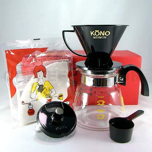 KONOV MD-40BK Coffee Siphon Famous Dripper, Set of 4, Color Handle, Black