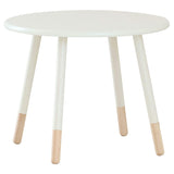 Market Kids Round Table kate Width 56.5 x Depth 56.5 x Height 39.5 cm Ivory Natural Wood Assembly ILT-3437IV