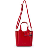 Sanrio Hello Kitty 2-Way Mini Tote Bag, Hello Kitty Tartan, Red