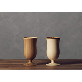 RIVERET RV-109WB Vessel Glass Campanula 8.5 fl oz (250 ml), Pair Set, Bamboo, Dishwasher Safe, White/Brown