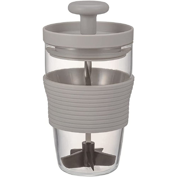 HARIO HDJ-L-PGR Fruit Smoothie Maker, Capacity: Approx. 10.1 fl oz (300 ml), Pale Gray, Made in Japan