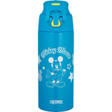 Thermos FFZ-502FDS BLL Vacuum Insulated Sports Bottle, One-Touch Mickey, Blue Lime, 16.9 fl oz (500 ml)