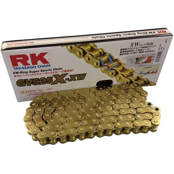 RK (RK) Drive chain GV525X-XW 120L Kashime joint electrodes Gold coat