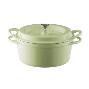 Vermicular GR Oven Pot Round 7.1 inches (18 cm), Anhydrous, Enameled Pot, Includes Dedicated Recipe Book, Pearl Green