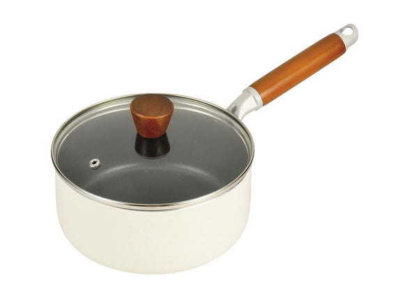 Pearl Metal Single-Handed Pot with Glass Lid for IH Compatible, Fluorinated Phantom Make