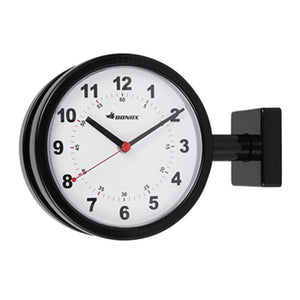 Dulton S624-659BK Wall Clock, Black, Size (W x D x H): 11.2 x 3.5 x 8.1 inches (28.5 x 9 x 20.5 cm)