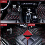 For Custom Carmat CLA C117 2013-2019 Floor Mats for Right Hand Drive Waterproof Stain Resistant Non-Slip Leather Set Luxury Leather Full Cover Front & Rear Floor Liner Red