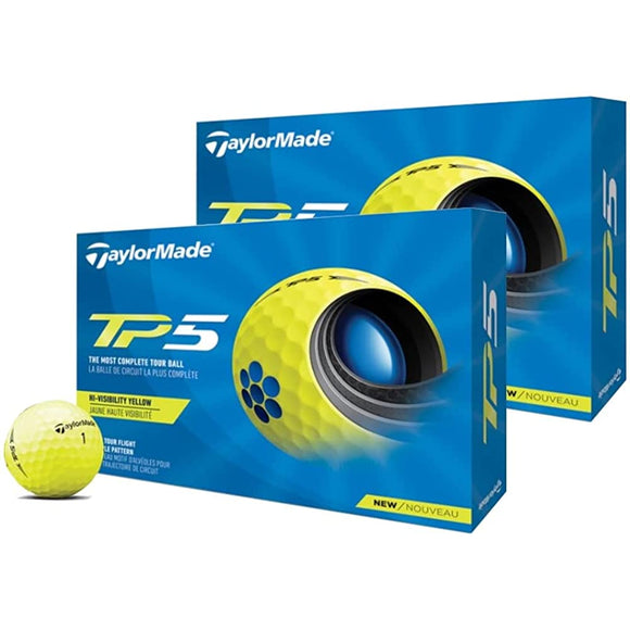 TAYLOR MADE (Tailor Made) TP5 (Tipy Five) Golf Ball 5 Piece 2021 Model N0803001 Yellow