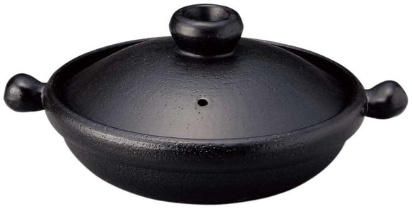 Sanko Banko Ware Pot, Black 10667, No. 9, Black Glaze
