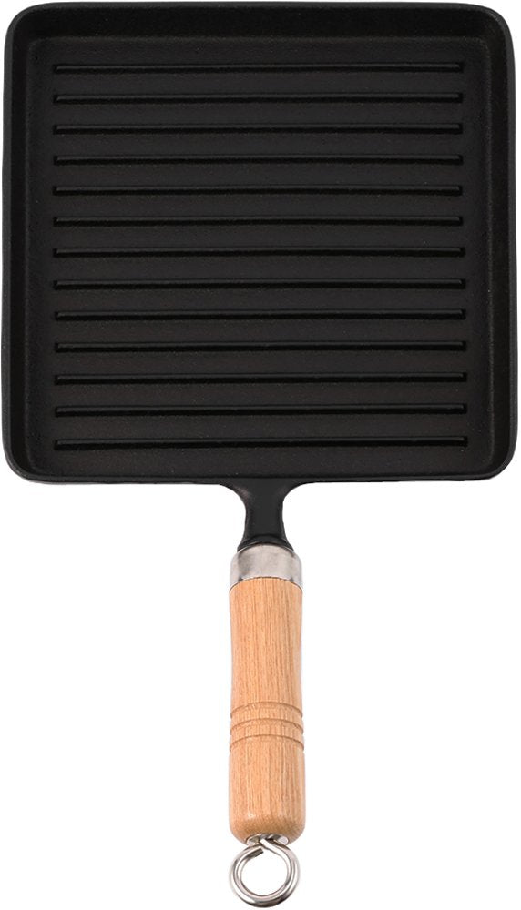 Southern Iron Craft IC-028 Grill Pan, 8.3 inches (21 cm), Wood Pattern, IH Compatible, Iron, Made in Japan